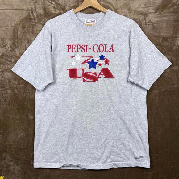 Vintage Pepsi Cola USA T-Shirt Men’s L Crable Sportswear 1990s Single Stitch Y2K - Picture 1 of 8